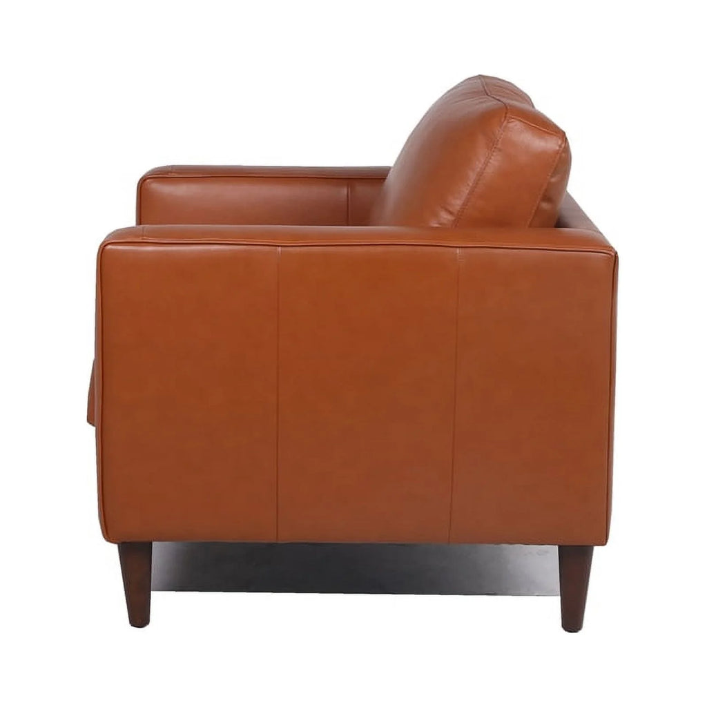 Camel Leather Tufted Chair Q4416