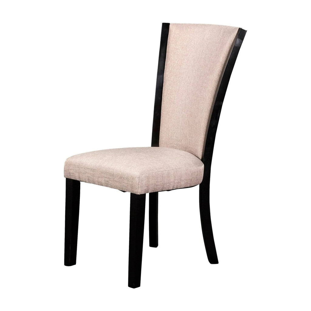 Black and Beige Wooden Dining Chair Set of 2 L3948