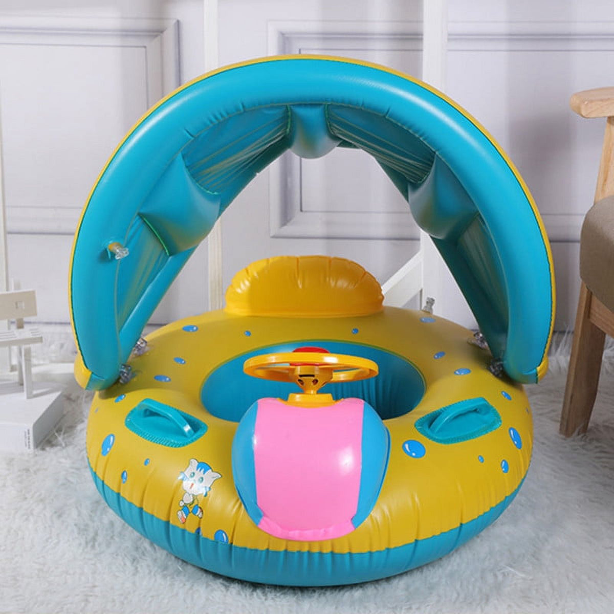 Inflatable Swimming Float Seat with Steering Wheel I547922