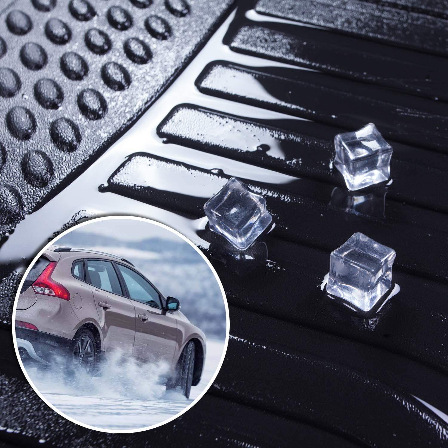 Black Floor Mats Front and Rear Car Carpet U32804