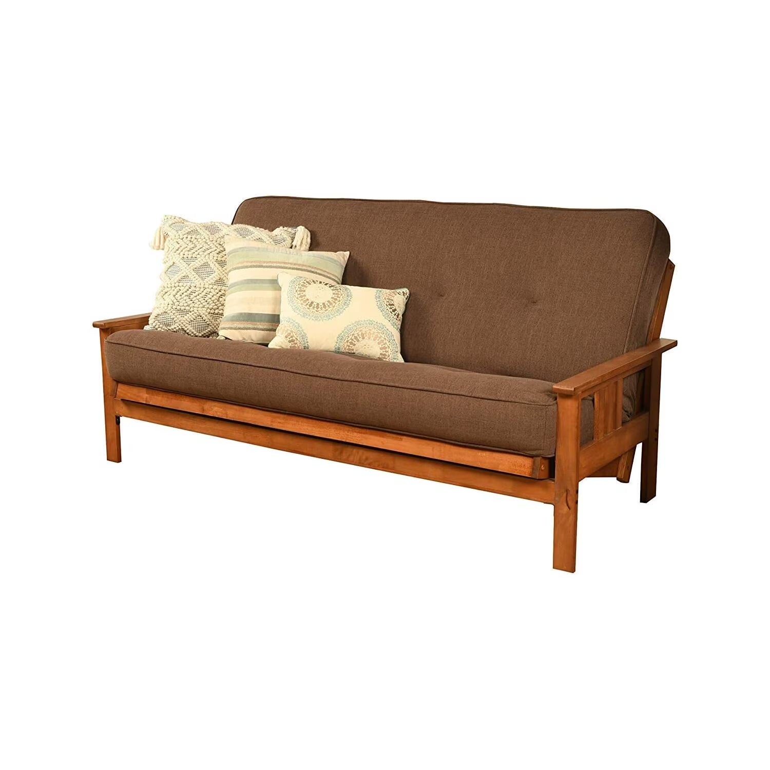 Linen Cocoa Futon Frame with Mattress O44342