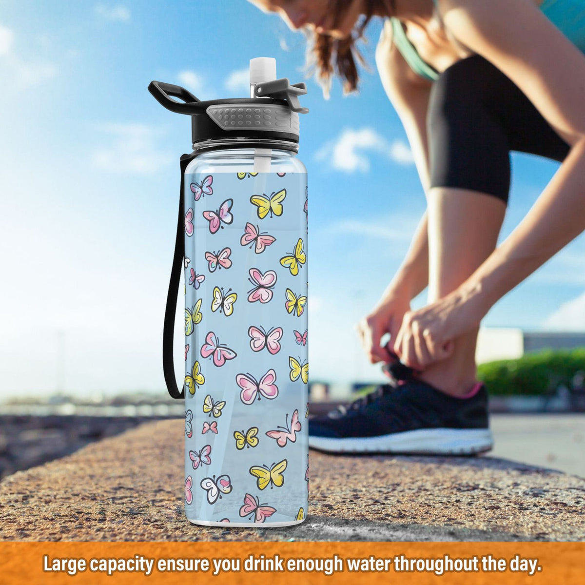 32oz Leakproof Tritan Sports Water Bottle with Straw L9615