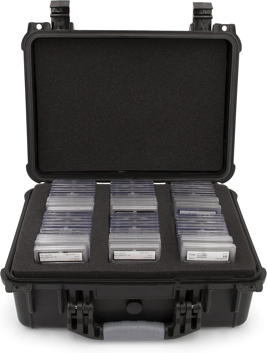 Graded Card Case with Three Custom Card Carrying Case Impact Absorbing Foam Slots Z360