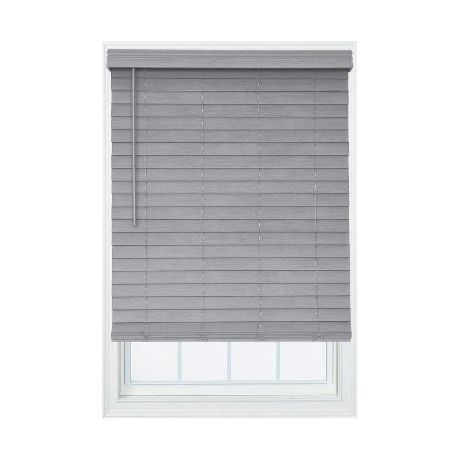 Cordless Gray Faux Wood Room Darkening Horizontal Blinds M53301