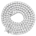 14K White Gold Finish Tennis Chain Necklace 24" U768