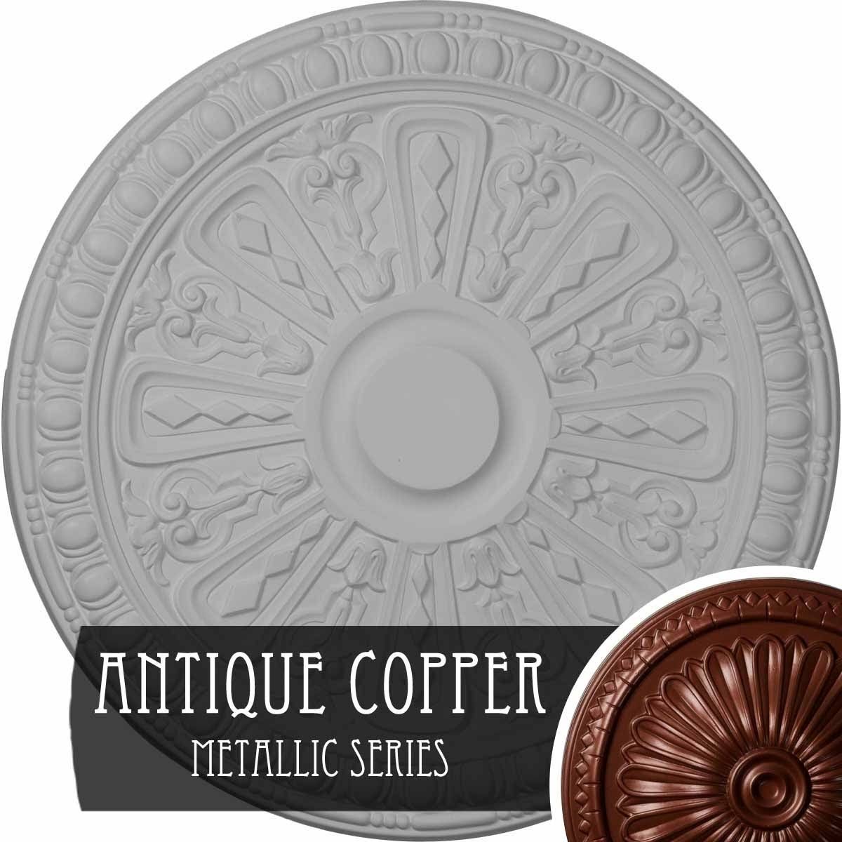 Bronze Blue Patina Hand-Painted Ceiling Medallion Q78994