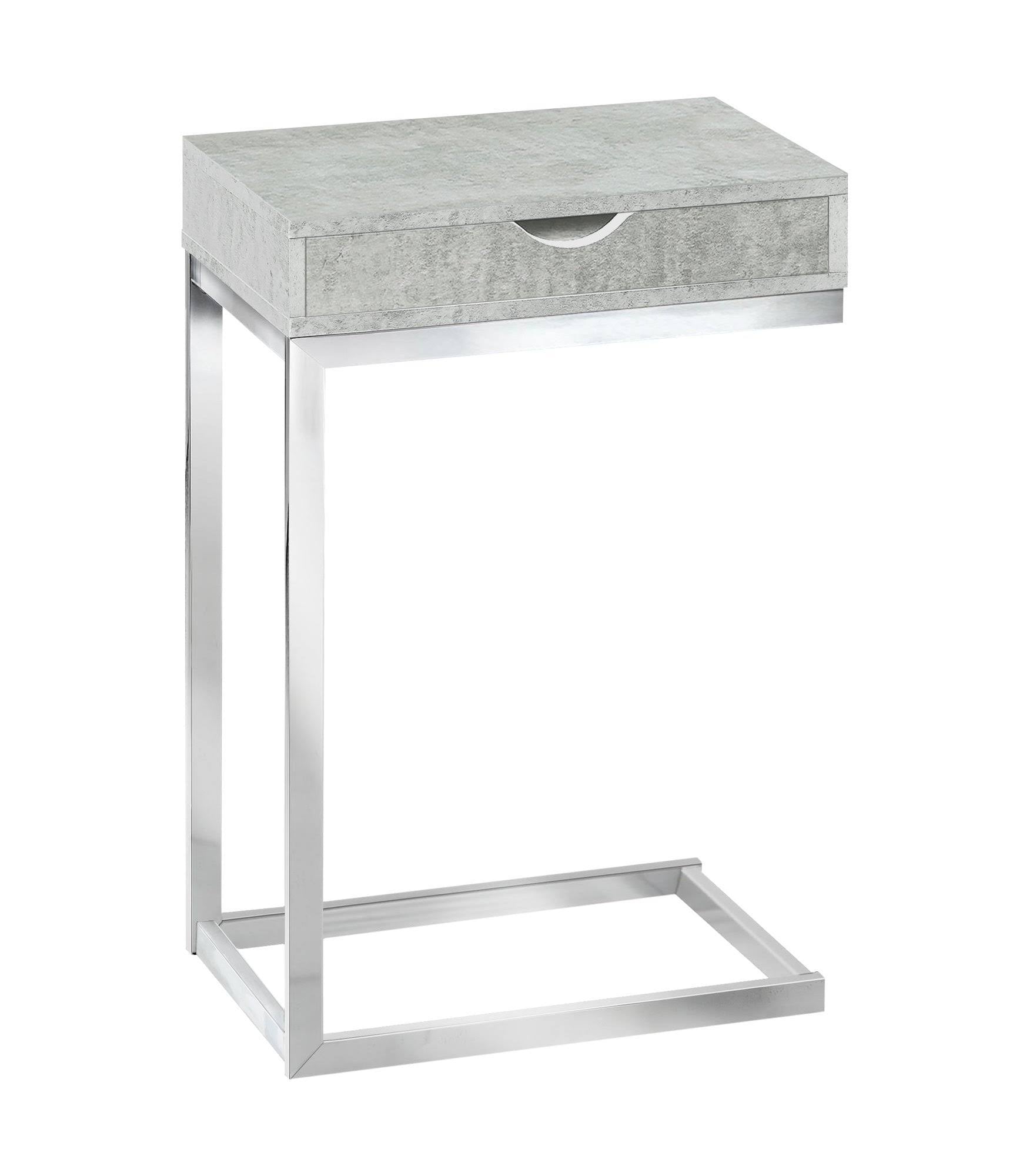 Cappuccino Finish and Black Metal Accent Table F13232