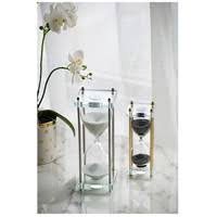 Gold with Black Sand and Crystal Accent Hourglass I41901