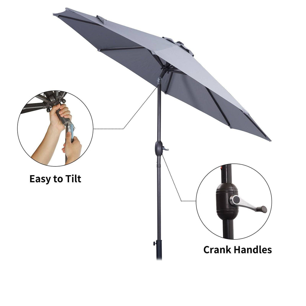Red 9ft Waterproof Patio Umbrella with Tilt and Crank S16755