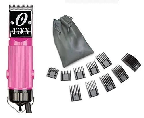 Hot Pink Hair Clipper with 10 PC Comb Set P717021