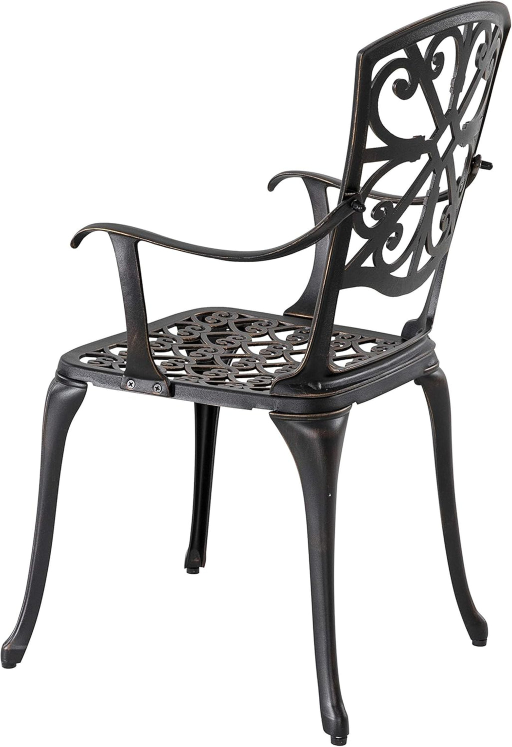 3 Piece Cast Aluminum Patio Bistro Table Set with Umbrella Hole W101