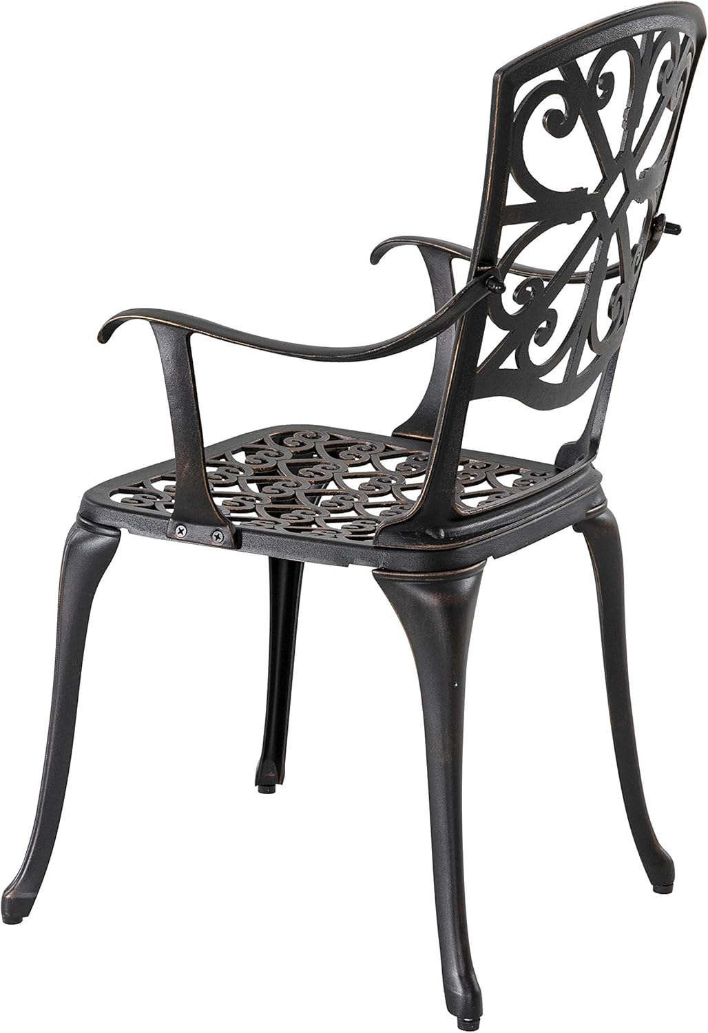 3 Piece Cast Aluminum Patio Bistro Table Set with Umbrella Hole W101