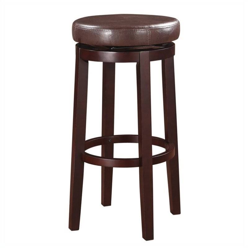 Faux Leather Swivel Bar Stool in Brown W701722
