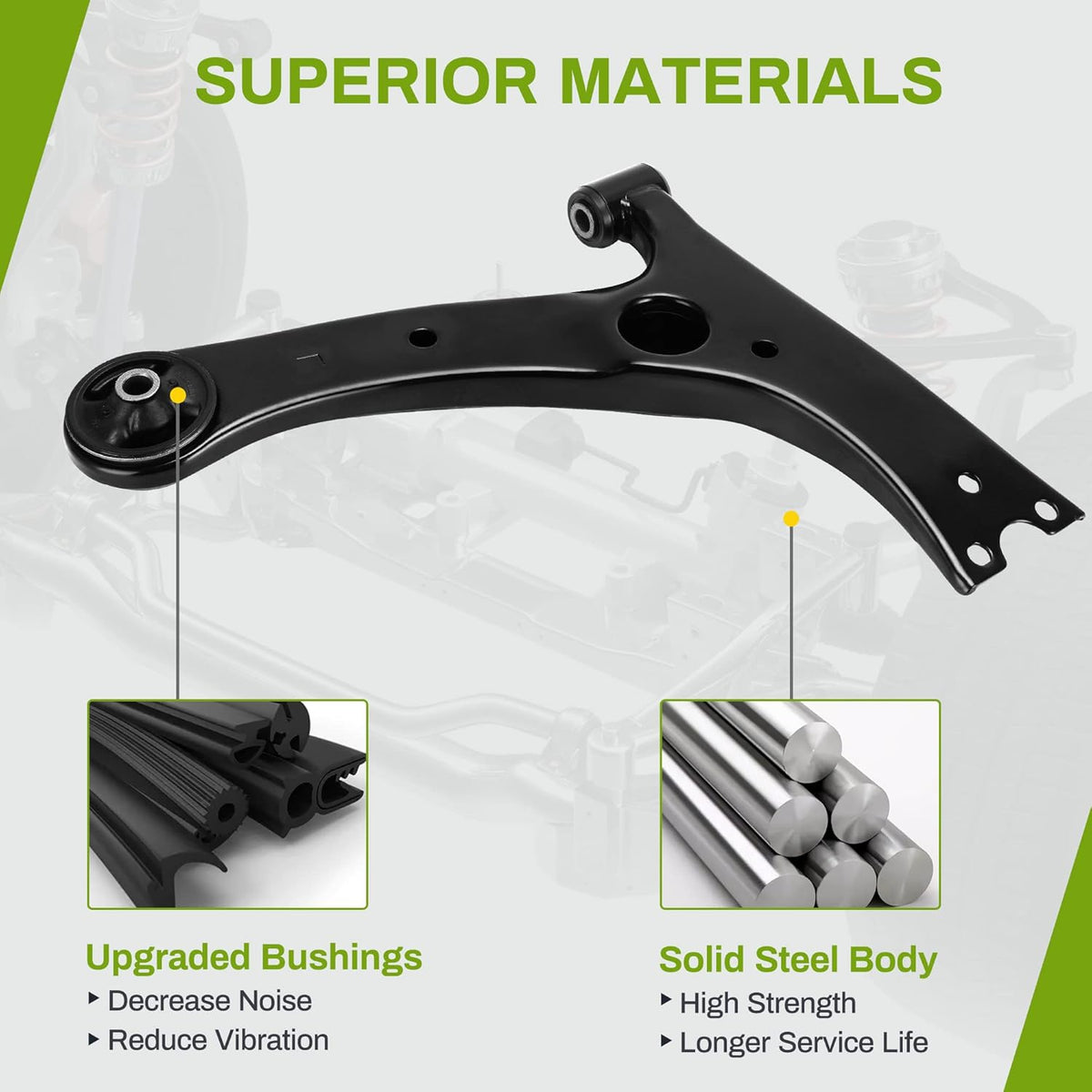 Front Lower Control Arm Compatible with 2003-2013 Toyota Corolla, 2003-2008 Toyota Matrix, 2000-2005 Toyota Celica, 2003-2008 Pontiac Vibe - A Pair (Left & Right) Pack of 2 U62459
