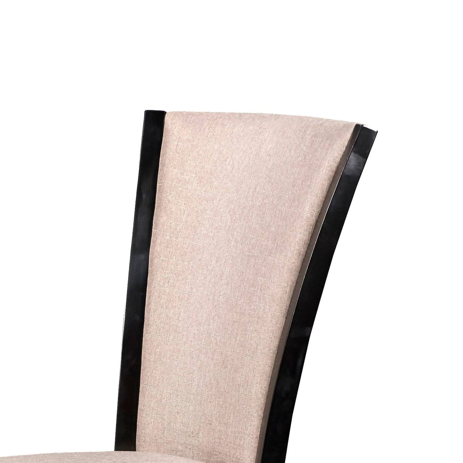 Black and Beige Wooden Dining Chair Set of 2 L3948