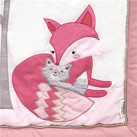 Pink/White 3 Piece Crib Bedding Set B7288