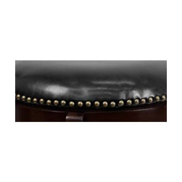 24 Inch Backless Cappuccino Wood Counter Height Stool with Black Leather Swivel Seat C718