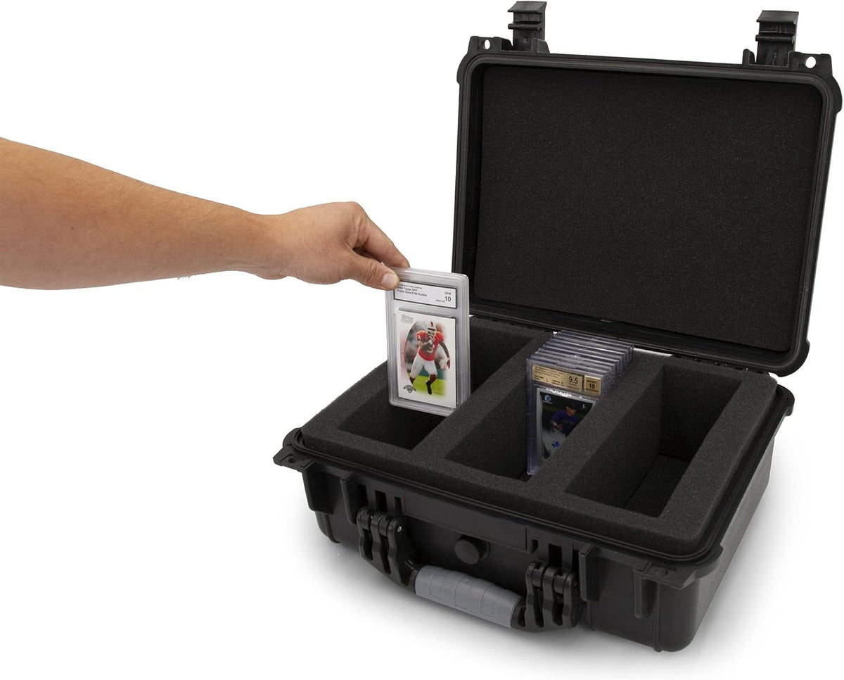Graded Card Case with Three Custom Card Carrying Case Impact Absorbing Foam Slots Z360