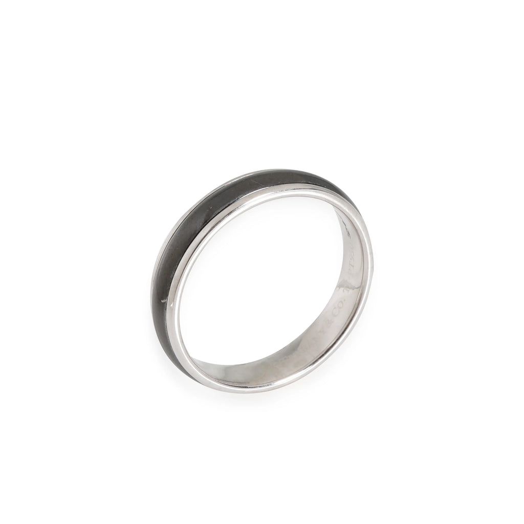 Black Titanium Wedding Band in 950 Platinum Q7436