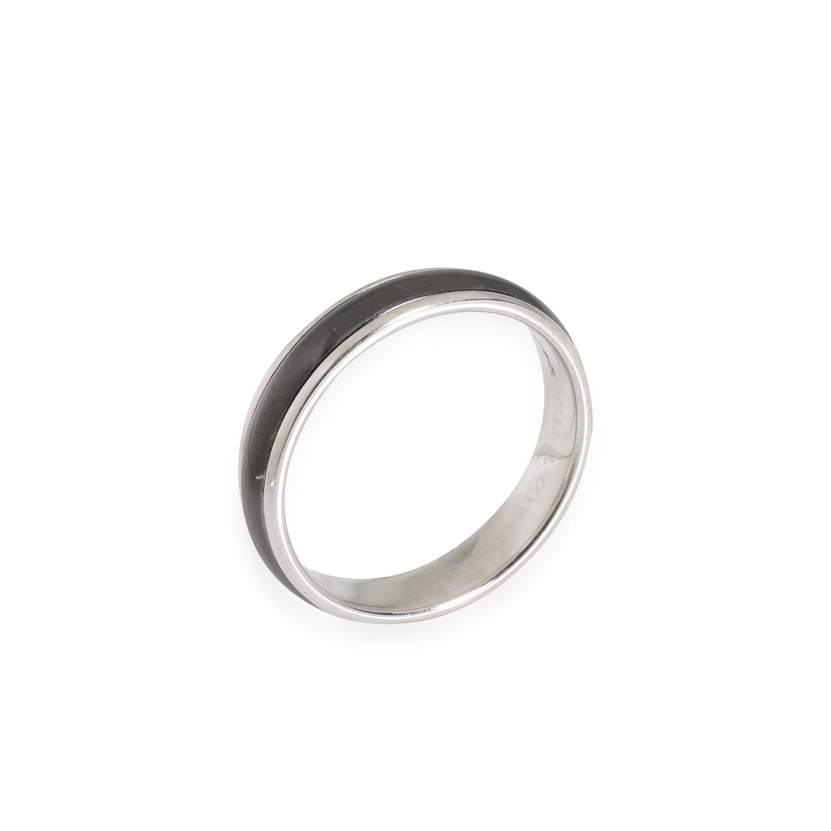 Black Titanium Wedding Band in 950 Platinum Q7436