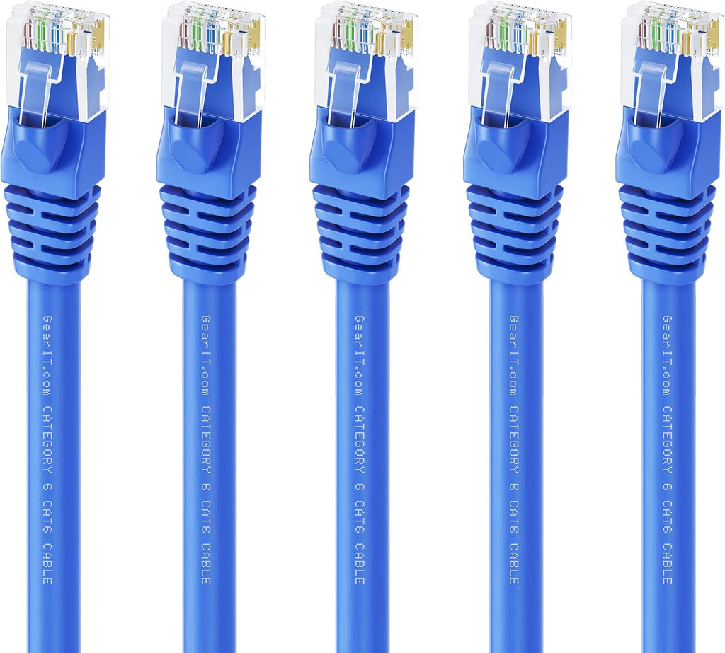 Cat 6 Ethernet Cable 100 ft (5-Pack) Blue H48123