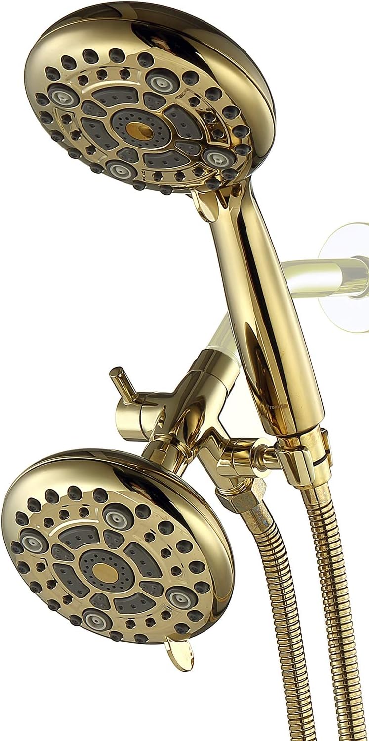High Pressure Dual Shower Head Combo with 72 Inches Stainless Steel Hose, 3-Way Brass Diverter Bracket, Oil Rubbed Bronze, Pack of 2 Q42558