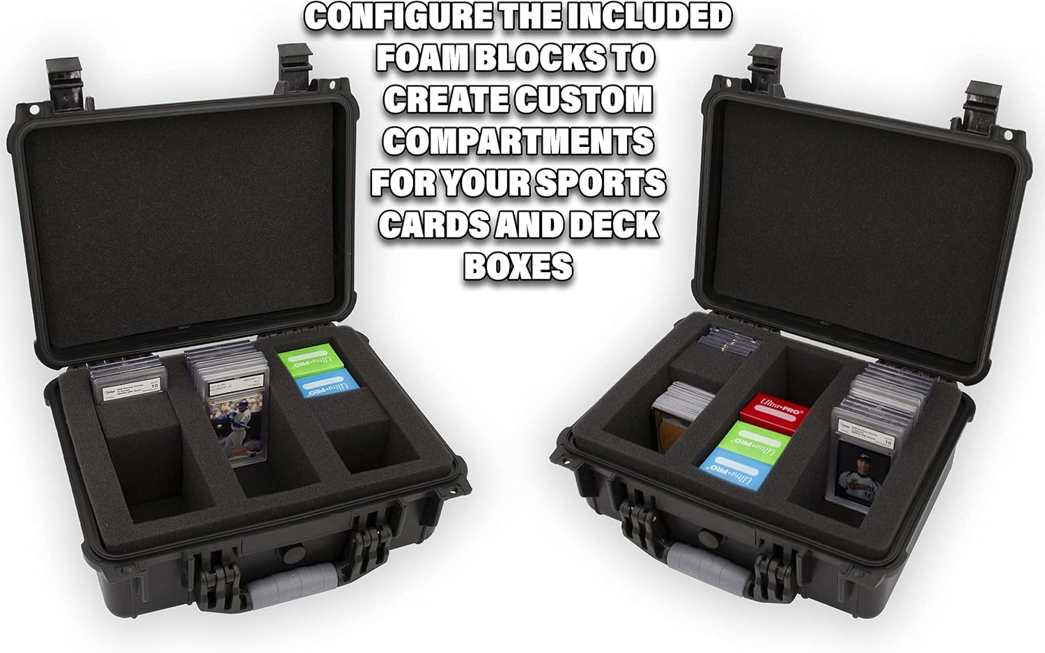 Graded Card Case with Three Custom Card Carrying Case Impact Absorbing Foam Slots Z360