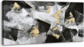 Black and White Abstract Canvas Art with Gold Foil, 20x40 Inch Pack of 2 S687478