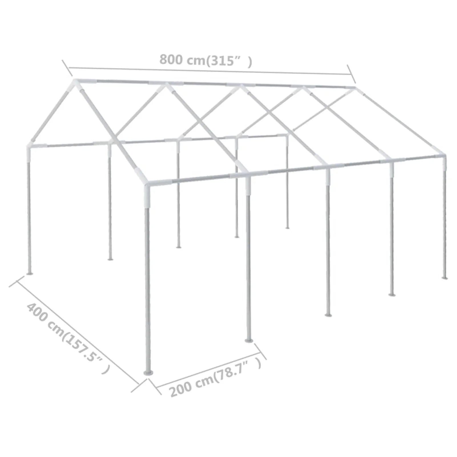 26.2ft x 13.1ft Steel Gazebo Tent Frame D4110