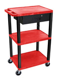 Red and Black Utility Cart with Drawer Z87950