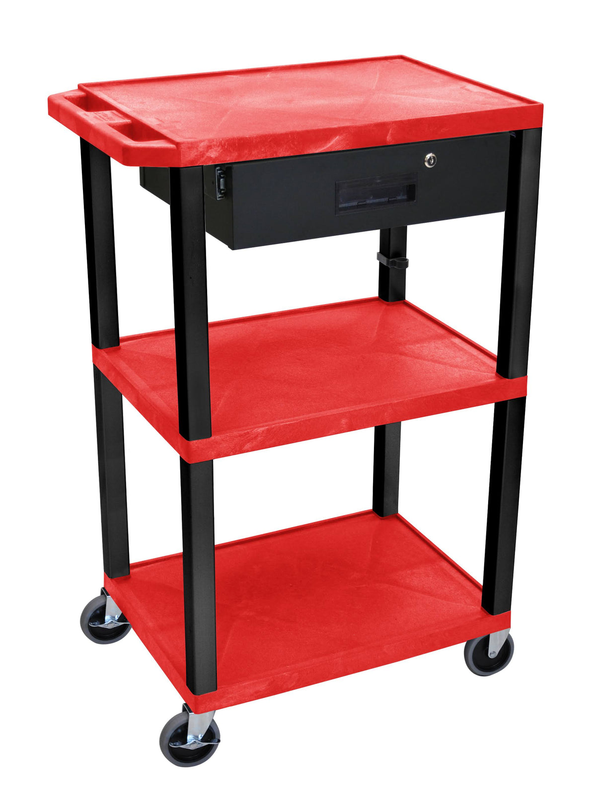 Red and Black Utility Cart with Drawer Z87950