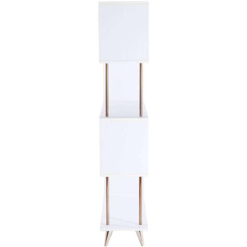 White and Champagne 4 Shelf Bookcase P32491