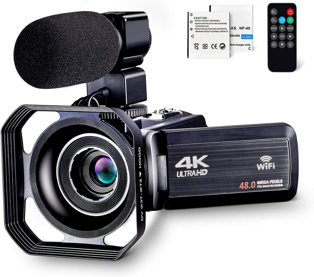 4K 48MP Camcorder with Microphone & Remote Control WiFi Digital Camera Q794