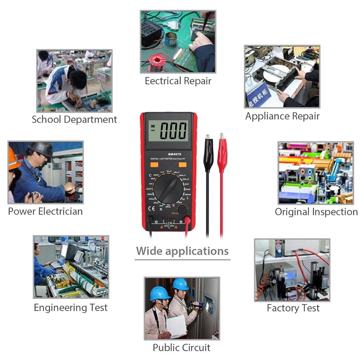 LCR Meter Capacitance Inductance Resistance Tester with Overrange Display S2683