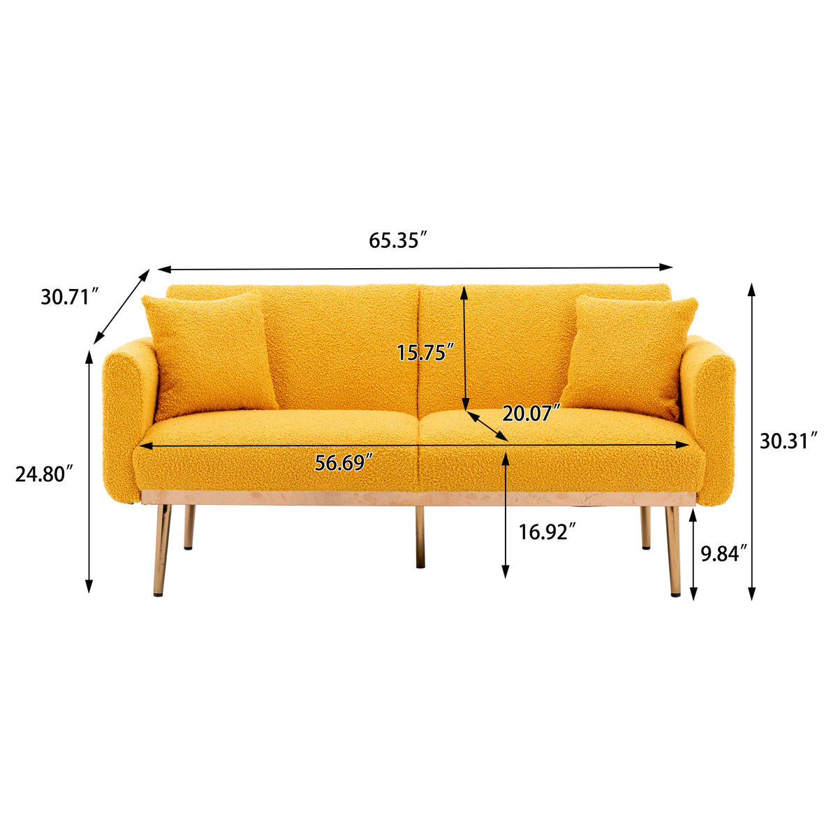 Yellow Velvet Sofa Loveseat Set S888488