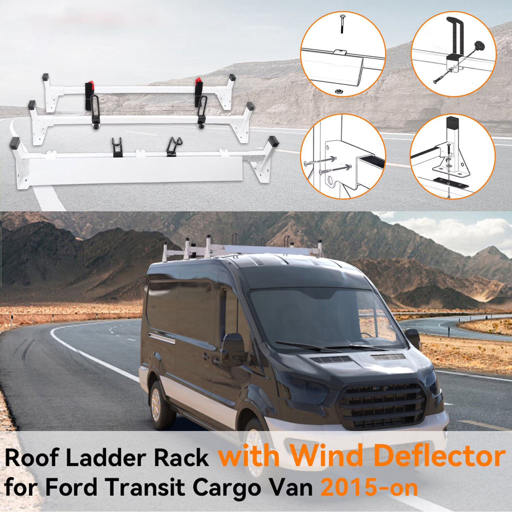 54" 3 Bar Ladder Roof Rack with Wind Deflect E941289