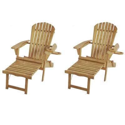 Solid Wood Folding Adirondack Chair with Ottoman S8875