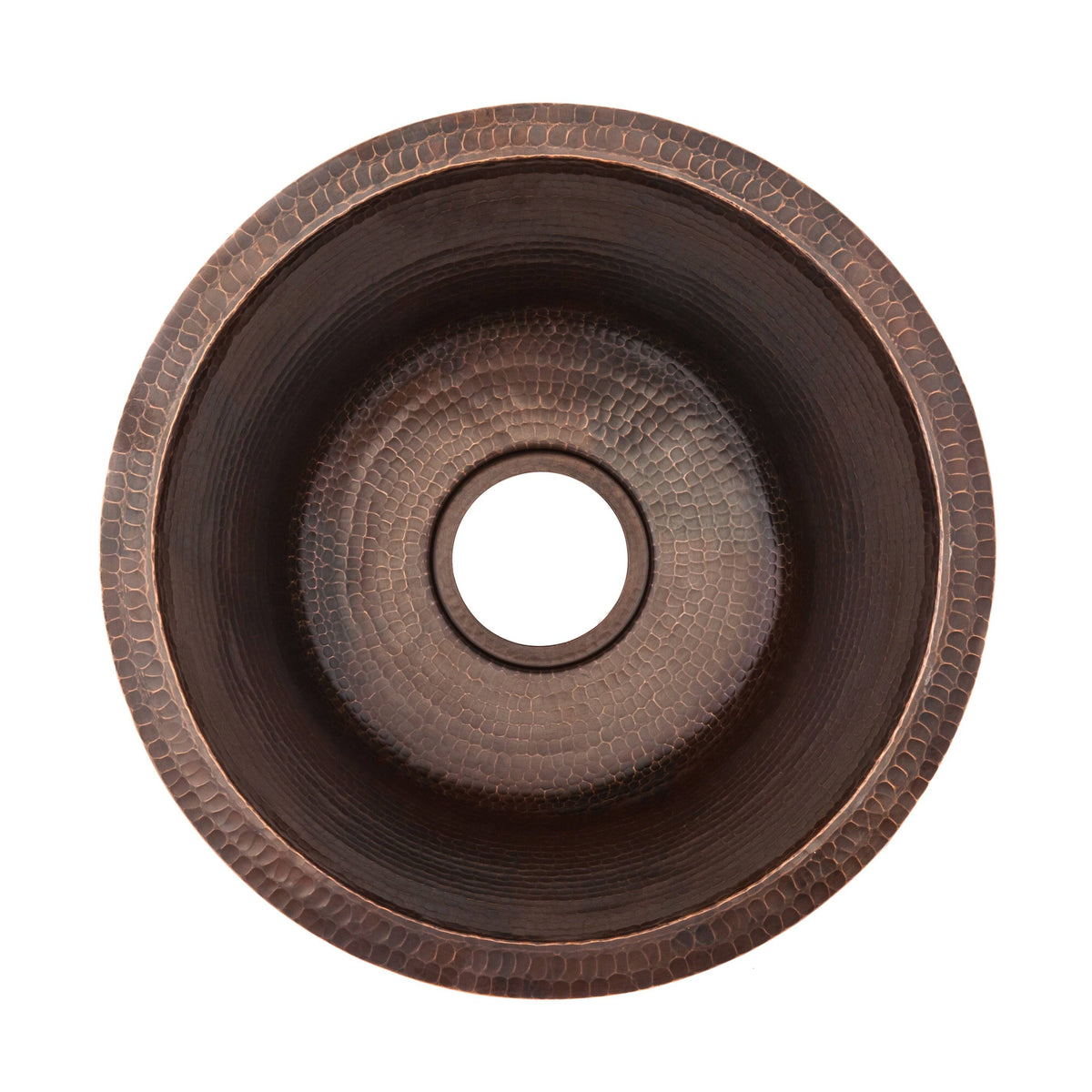 17x22 Round Hammered Copper Bar/Prep Sink with Faucet & Accessories Package W5359