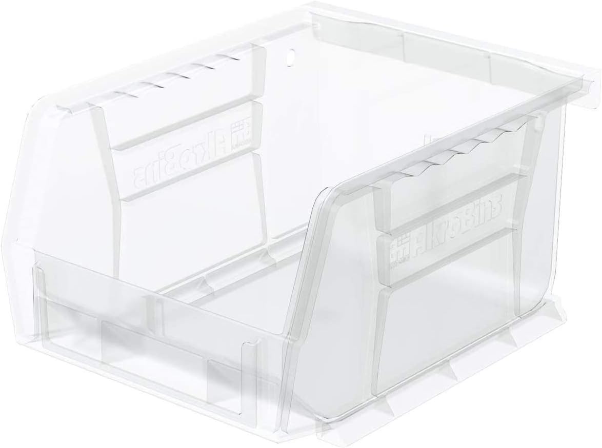 Plastic Storage Bin Hanging Stacking Containers, Black, 24-Pack Pack of 2 B59250