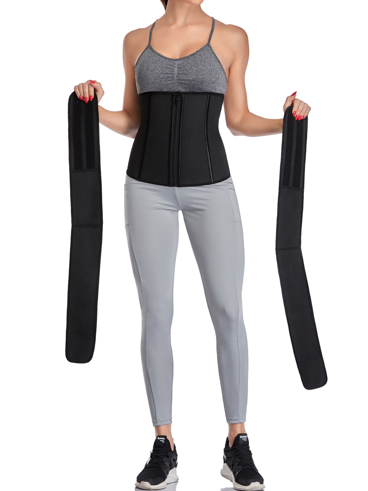 Women's Waist Trainer Corset Belt Sweat Slimming Body Shaper L113351