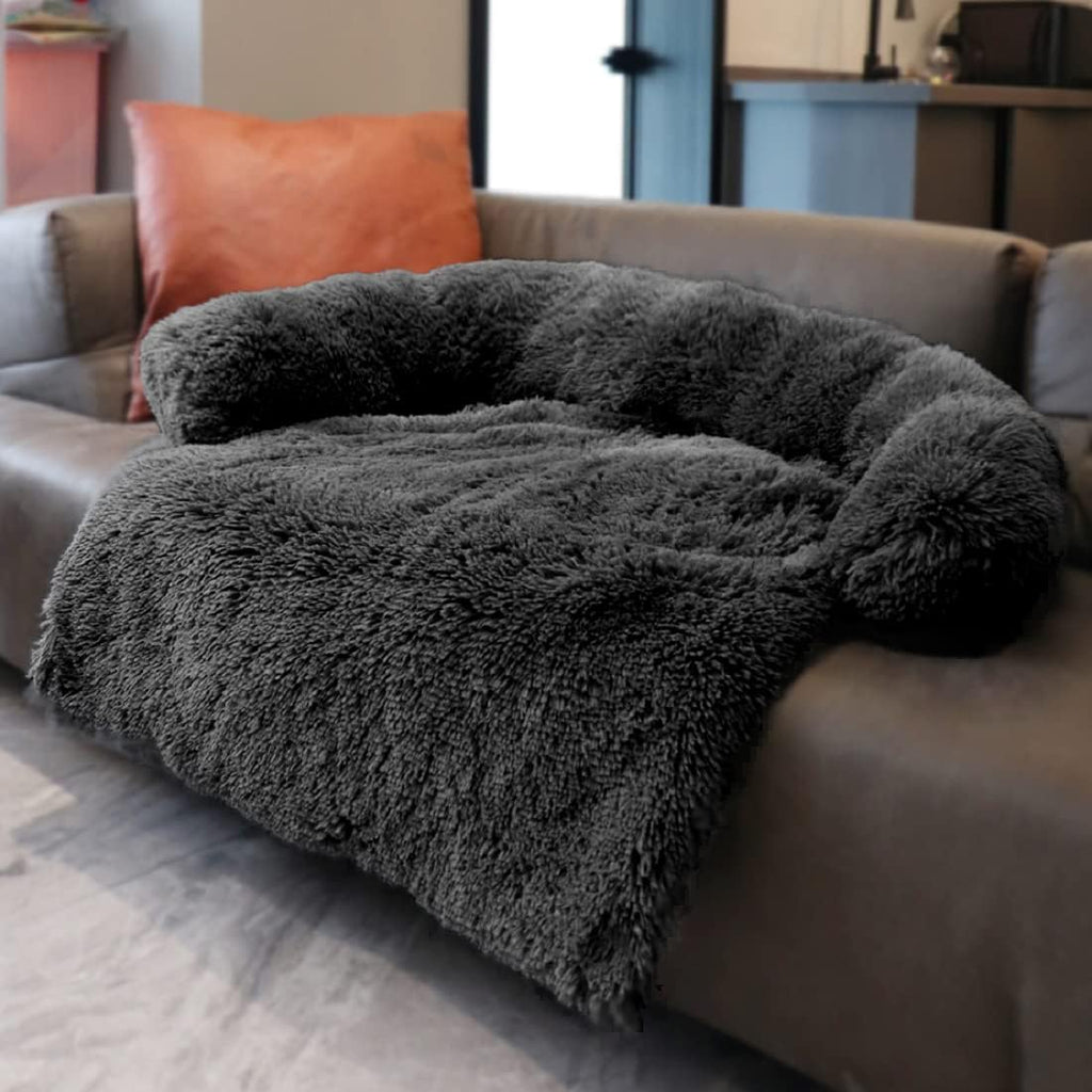 Silver Grey Medium Pet Couch Protector with Memory Foam Neck Bolster U936053