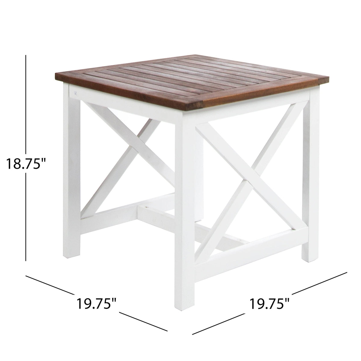 Dark Brown Acacia Wood End Table Y342029