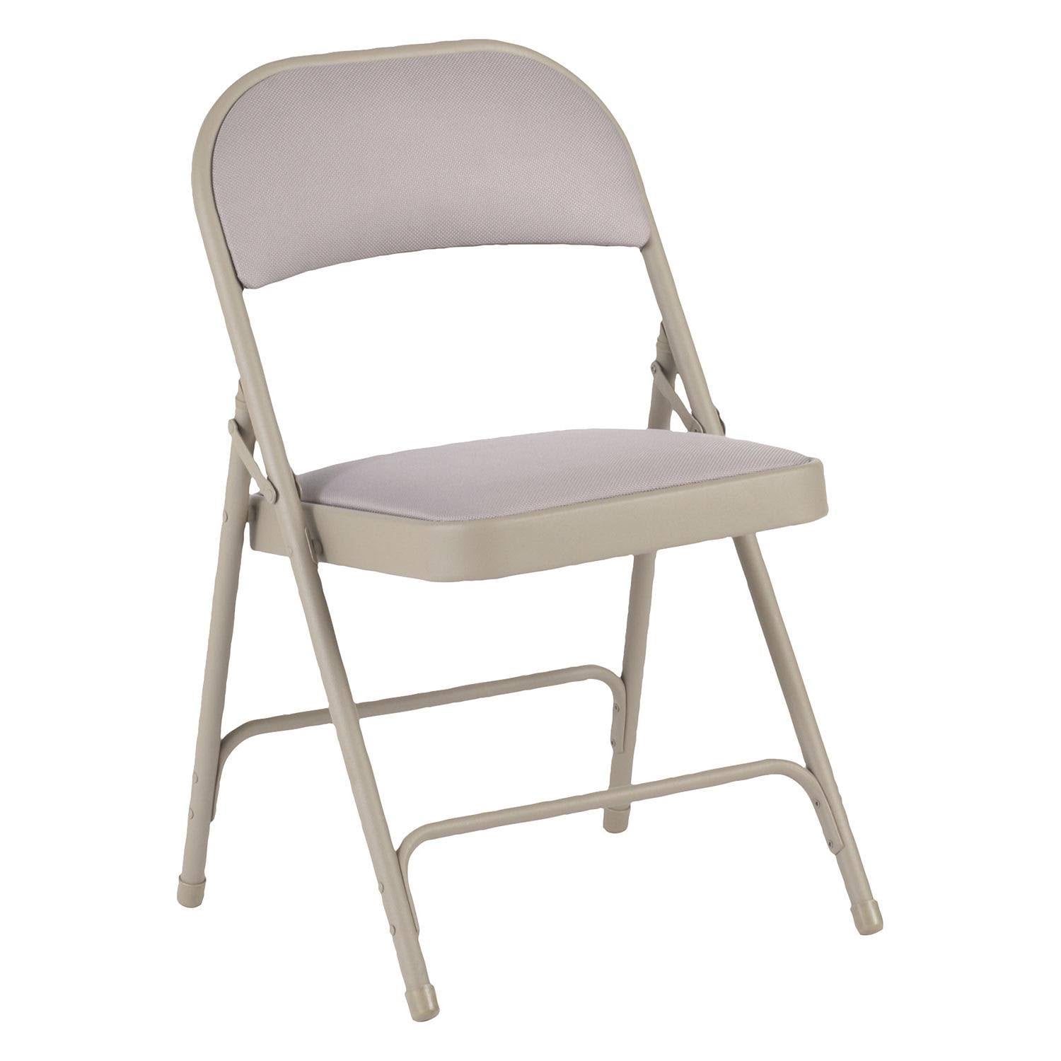 Steel Folding Chair with Fabric Back and Seat, Tan, 4/Carton E3152