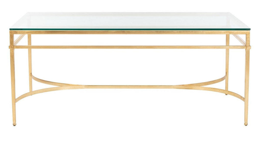 Antique Gold Glass Cocktail Table I6317