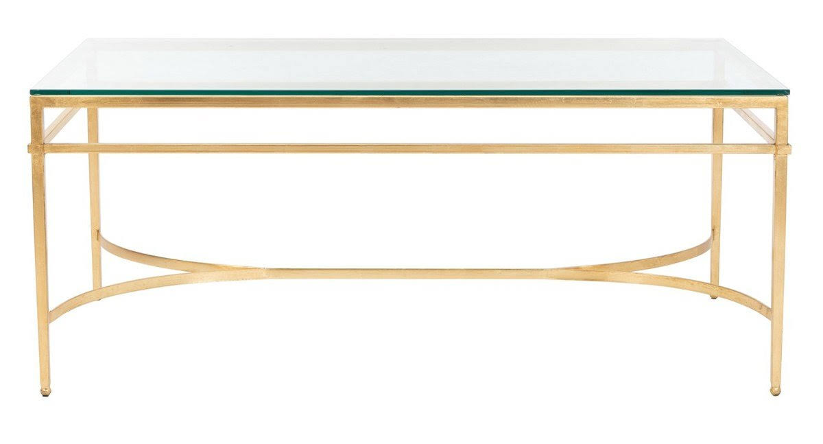 Antique Gold Glass Cocktail Table I6317