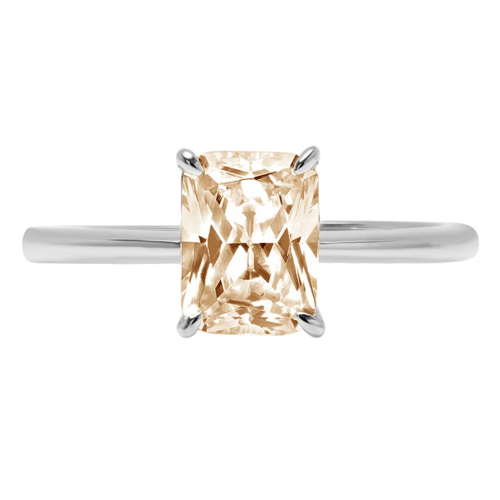 18K White Gold Solitaire Ring M203