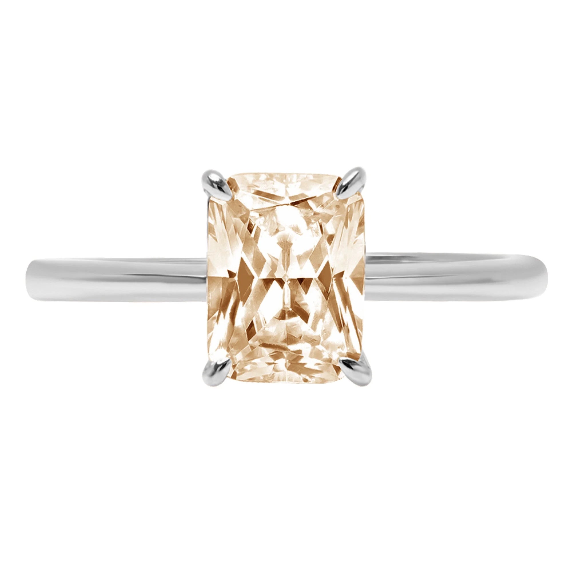 18K White Gold Solitaire Ring M203