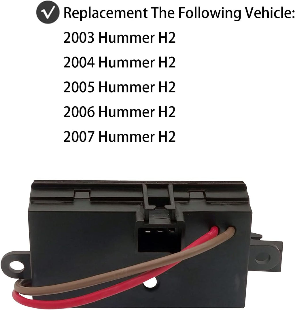 Blower Motor Resistor Heater Blower Motor Fan Pack of 2 R9992