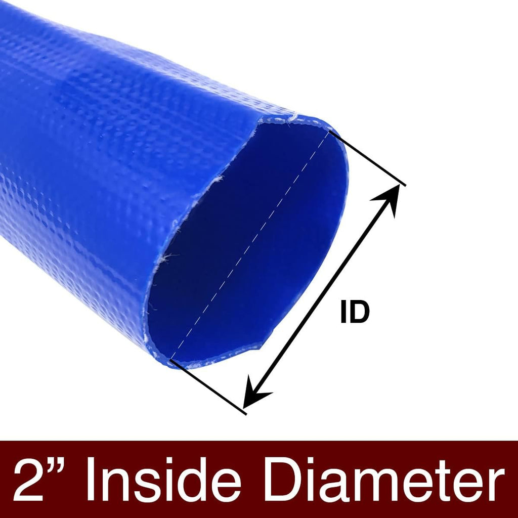 Blue Lay Flat PVC Hose Assembly with Aluminum Cam and Groove Fittings, Pack of 2 D686