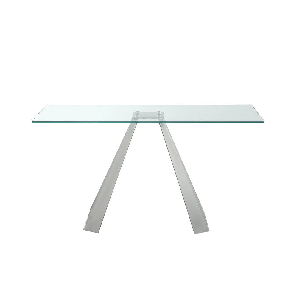 Glass Sofa Table with Flare Pyramid Base U44326